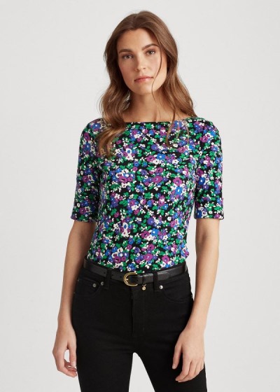 Top Ralph Lauren Floral Algodão-Blend Mulher 49185-QEKF